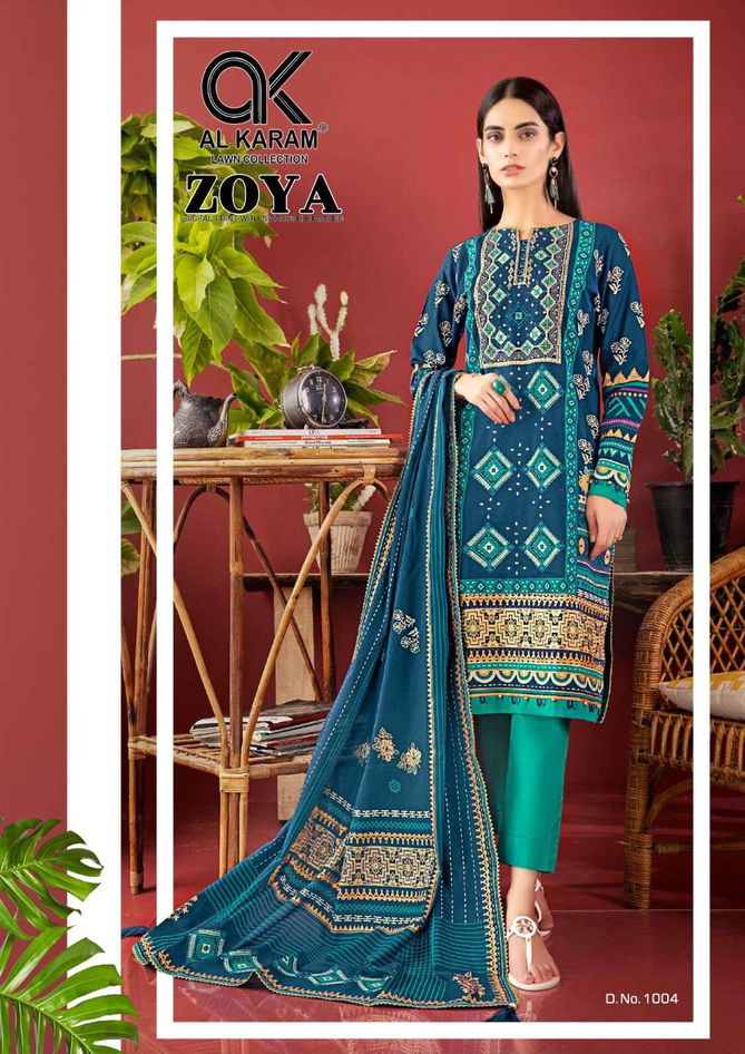 Zoya By Al Karam 1001-1006 Karachi Cotton Dress Material Catalog